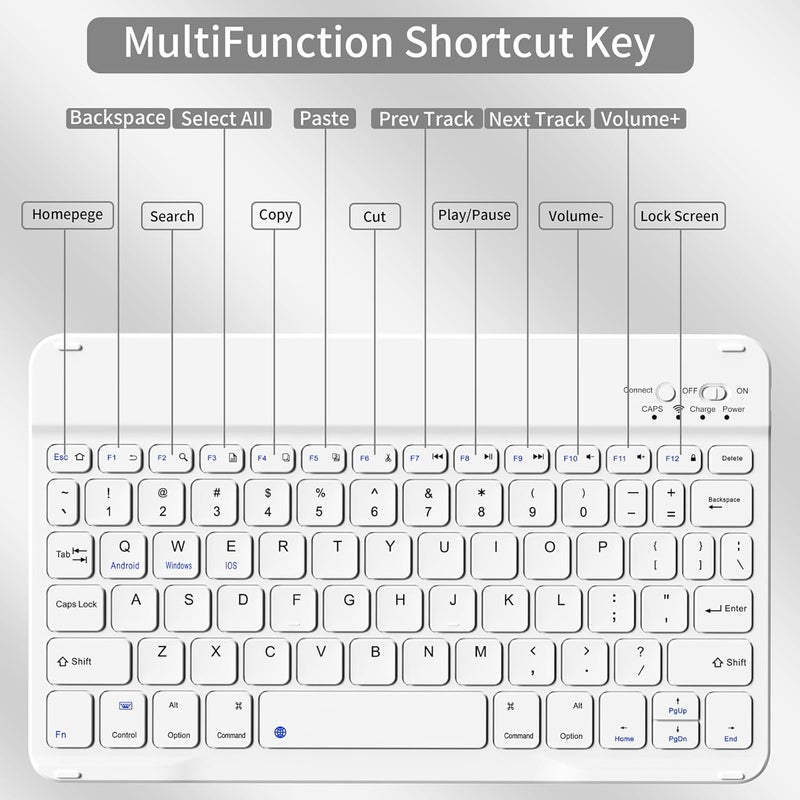 aoub Keyboard Case for iPad (A16) 11th Gen 11 Inch 2025, iPad 10th Generation 10.9 inch 2022 with Pencil Holder, Stand Folio Detachable Wireless Bluetooth Rechargeable Keyboard, Black - Image 5